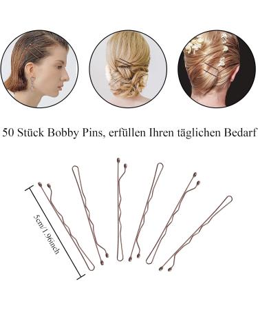 Hair Pins 50pc Brown Bobby Pins Hair Grips Ideal for Fine Hair - Does Not Peel Off (5cm)1 Brown 50 count (Pack of 1) - Buy Online on GoSupps.com