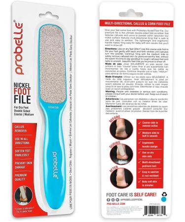 Probelle Double Sided Multidirectional Nickel Foot File - Instant Callus & Corn Remover Tool (Blue) Safe & Effective Foot Care - Buy Online on GoSupps.com