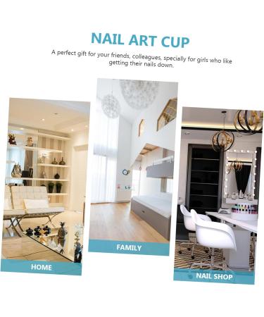 Ipetboom 1pc Nail Art Crystal Cup Glass with Lid Diamonds for Nails Liquid Powder Dappen Dish Matte Clear Nail Polish Nail Art Supplies Nail Art Dish Cup White Care Cant See Thing - Buy Online on GoSupps.com