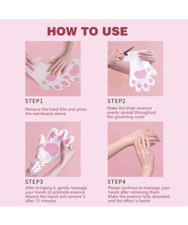 5PCS Gants Hydratants Pour Les Mains Masque De Soin Des Mains Gants Nourrissants Gants Hydratants Pour La Nuit Pour Les Mains S ches Et Gerc es Niacinamide Masque pour les mains de chat Rose  - Buy Online on GoSupps.com