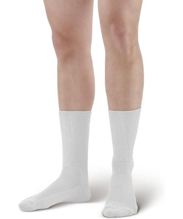 Ames Walker Cotton Diabetic Crew Socks 2-Pack White, Large/X-Large - Buy Online on GoSupps.com