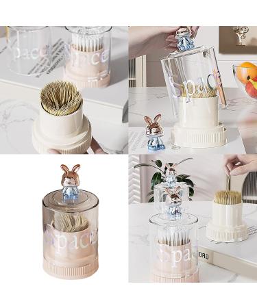 Luofeng Cute Rabbits Cotton Pad Holder & Lipstick Organizer - Stylish Cosmetic Storage Box for Jewelry & Makeup - Buy Online on GoSupps.com