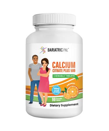 BariatricPal Calcium Citrate 500mg Chewable Tablets - Orange (30-Day Supply) 90 Count (Pack of 1)
