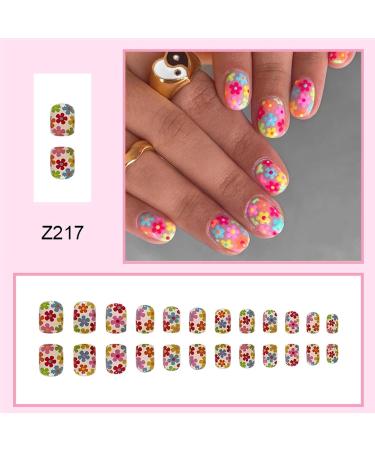 FEIlei 24Pcs Press on Nails Short Design Fake Nails Wearable Fake Nails Set for Women - Buy Online on GoSupps.com