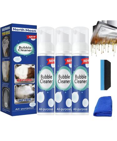 Foaming Heavy Oil Stain Cleaner Foam Cleaner All Purpose Heavy Duty Powerful Rinse-Free Bubble Cleaner Stubborn Oil and Dirt Removing Foaming Spray (3pcs 100ml) 3pcs 100ml