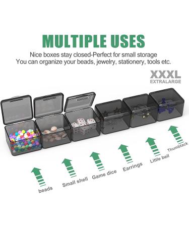 DOHIMGIO 30-Pack Stackable Plastic Organizer Containers with Lids- Beads, Glitter, Slime, Paint & Seed Storage - Black - Buy Online on GoSupps.com