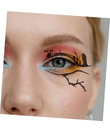 BIUDECO 4 Pairs Halloween Temporary Eyeliner Stickers Black Stickers Temporary Eye Makeup Decals - Buy Online on GoSupps.com