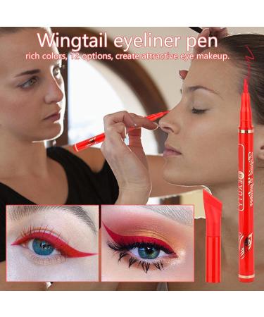 Liquid Eye Pencil - Long-lasting Liner Makeup Waterproof Eye Pencil | Quick-dry Smooth Eyeliner Eye Makeup for Leisure Time Vacation Work Daily Dating Shakven Wingtail Eyeliner_02# - Buy Online on GoSupps.com