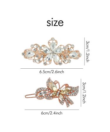 6 Pack Fancy Floral Butterfly Jeweled Hair Clips for Women and Girls - Buy Online on GoSupps.com