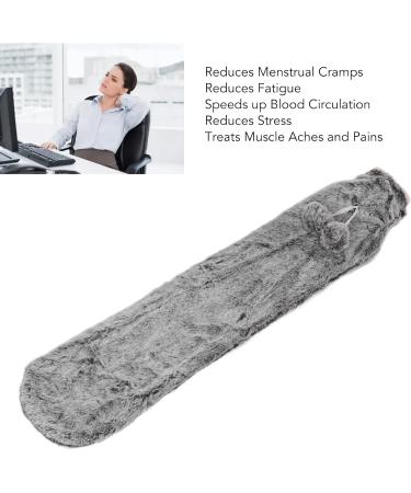 Rubber Hot Water Bag for Pain Relief | Removable Plush Cover | Safe & Effective for Back Spasms - Light Gray - Buy Online on GoSupps.com
