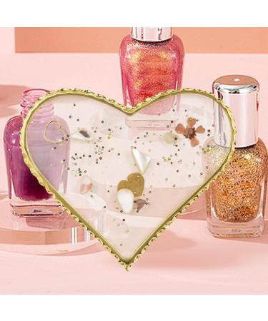 Palette de Vernis Ongles Plateau de Mixage pour Maquillage des Ongles | Plateau R sin l gant Bord Dor pour Pratique Gel Manucure Salon Domicile Amour - Buy Online on GoSupps.com