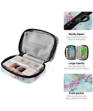 Buy Pfrewn 7-Day Watercolor Dragonfly Pill Organizer - Travel-Friendly Portable Vitamin & Medicine Holder - Buy Online on GoSupps.com