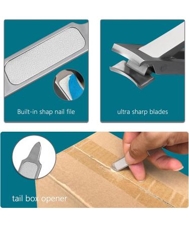Ultra Thin Portable Fingernail Clipper | Keychain Folding Nail Cutter with Wide Jaw | Small Pocket Curved Trimmer (Brushed Finish - Buy Online on GoSupps.com