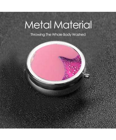 Buy Pink Sand Beach Round Pill Box Organizer - 3 Compartment Portable Travel Pill Box for Easy Medication Management - Buy Online on GoSupps.com