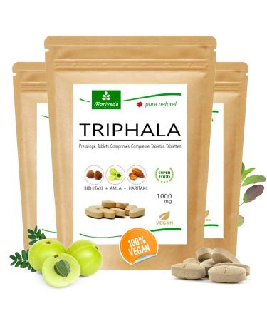 Triphala Tablets 1000mg (120 or 360 tabs) Made from ayurveda King s Fruit Amla Hiritaki and Bibhitaki All-Natural Quality Product by MoriVeda (360 tabs) 3x120 tablets of 1000mg each