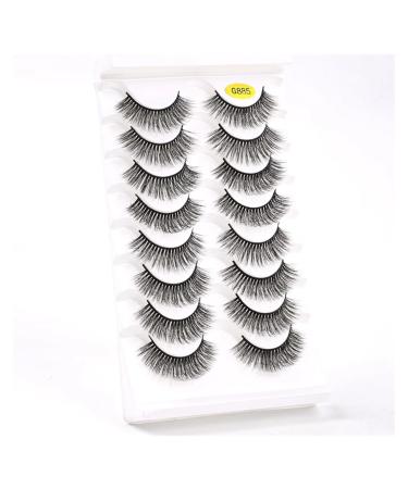 UAMOU 5/50 Boxes Russian Strip Lashes DD Curl Lashes 8 pairs 3D Mink Eyelashes Natural Fluffy False Eyelashes Extension Cheerfully (Color : 8Pairs G885 Size : 20 Boxes)