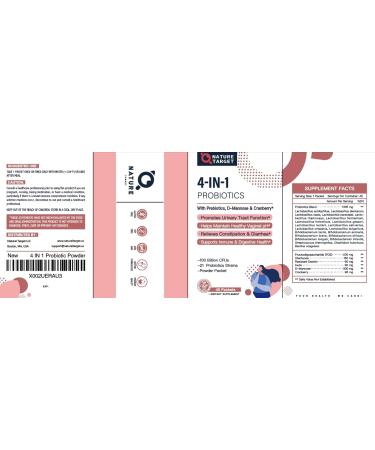 NATURE TARGET Probiotics-for-Women Prebiotics-and-Probiotics-Powder 100-Billion-CFUs 45-Day-Supply Women's-Probiotic with D-Mannose and Cranberry for Urinary Tract/Gut/Digestive Health 3.6 Ounce (Pack of 1) - Buy Online on GoSupps.com