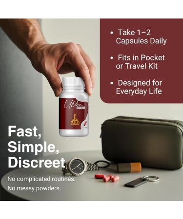 Ultra Bann Natural Male Vitality Supplement for Men | Male Health Energy Strength & Endurance Support | Daily Vitality Support & Wellness Formula | Vegan | 15 Capsules - Buy Online on GoSupps.com