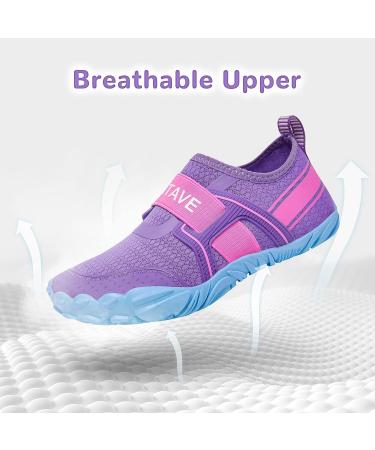 HIITAVE Kids Water Shoes - Quick Drying Aqua Sneakers for Sports - Purple/Light Blue - Big Kid Sizes - Buy Online on GoSupps.com