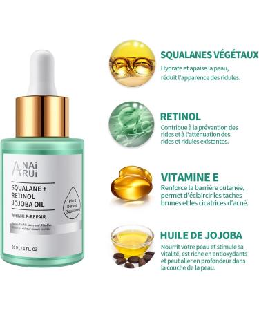 ANAI RUI ANAiRUi Jojoba oil with retinol for moisturizing face nourishing reduces lines and wrinkles facial oil repairer radiant skin smoothed and elastic 30 ml - Buy Online on GoSupps.com
