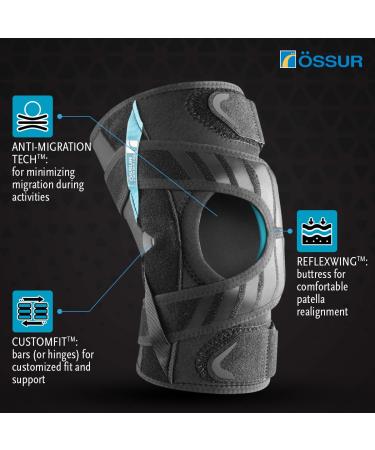 Ossur Formfit Tracker Knee Brace - Patella Stabilizer for Running & Training | Secure Lateral Support with Powerlock Straps & CustomFit Hinges | Ideal for Kneecap Tracking & Dislocation (Medium Left - Buy Online on GoSupps.com
