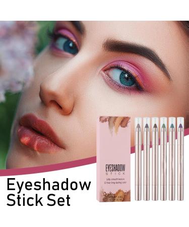 Cream Eyeshadow Stick | Waterproof Shimmer Eyeshadow Pen - Long Lasting Eyeshadow Pencil Crayon 6 Pearly Glitter Cream Sticks for Eye Liner Makeup - Buy Online on GoSupps.com