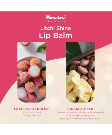 Himalaya Litchi Shine Lip Balm for Glossy Shine Soft and Supple Lips Vitamin E and Antioxidants Rich 4 5g - Buy Online on GoSupps.com