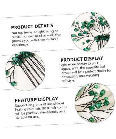 Angoily Green Branches and Leaves Hair Comb Wedding Hair Clip Hair Comb Green Rhinestone Barrettes Prom Tiara Rhinestone Hair Barrette Hair Pin Crystal Leaf Accessories Banquet - Buy Online on GoSupps.com