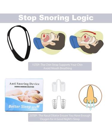 2021 Nasal Dilators with Chin Strap for Deep Sleep - Stop Snoring Solution for Men and Women - Anti Snore Device (8pcs+1 chin strap) - Buy Online on GoSupps.com