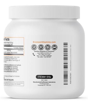 Bronson Buffered Vitamin C Powder Ascorbic Acid Buffered with Sodium Ascorbate Soluble Fine Crystals Promotes Healthy Immune System and Cell Protection Powerful Antioxidant - 1 Kilogram (2.2 Lbs) Unflavored 35.3 Ounce (  - Buy Online on GoSupps.com