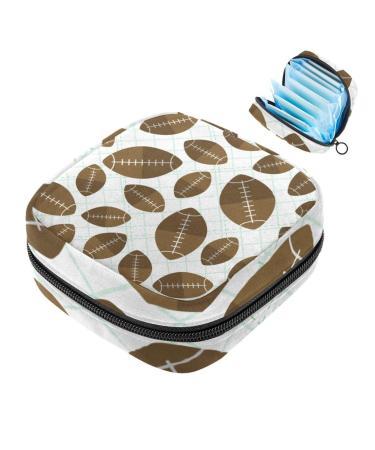 Storage bags for women's bandages sports rugby ball pattern portable menstrual pad bag panty lip inlays tampons women's bandages storage holder for women school office