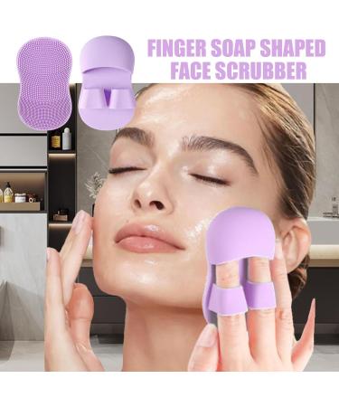Small Face Scrub Brush - Scrubbing Finger Handle Face Brush in Silicone | Ergonomic Grip Women Men Face Scrubber for Massaging for Travelling Dormitory Purple - Buy Online on GoSupps.com
