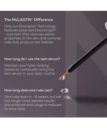NULASTIN Lash Serum - Eyelash Enhancer Treatment for Fuller, Thicker Lashes | Elastin Infused Formula | Safe for Extensions | 0.1 Ounce - Buy Online on GoSupps.com
