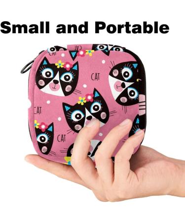 Shop Cute Portable Women's Menstrual Bags | Colorful Cat & Flower Patterns for Pads & Cups - Buy Online on GoSupps.com