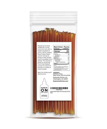 Bees Knees Meyer Lemon Honey Sticks - 50 Wildflower Honey Straws Infused with Citrus | Tea Accessories and Foodie Gifts - Buy Online on GoSupps.com