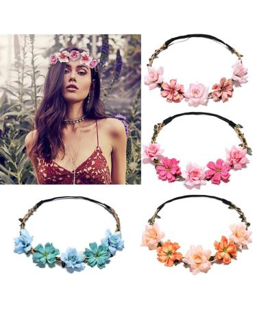 6 PCS Flower Crown Headbands for Women and Girls - Boho Wedding Bridal Hair Accessories - Buy Online on GoSupps.com