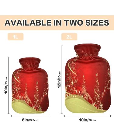 KCL Deci Hot Water Bottle 2L with Cover - Christmas Tree Design | Foot Warmer & Pain Relief - Ideal for Hot & Cold Therapy Cramps | Happy New Year Gift - Buy Online on GoSupps.com
