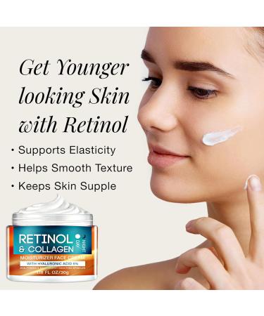 Retinol & Collagen Face Cream - Anti-Aging Moisturizer with Hyaluronic Acid for Men & Women | Reduces Wrinkles & Fine Lines - Buy Online on GoSupps.com
