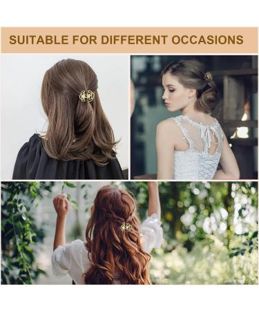 Medium Flower Hair Claw Clips 4-Pack for Women & Girls - Non-slip Metal Jaw Clamps for Thin/Thick Hair - Mother's Day Gift - 4 Colors - Buy Online on GoSupps.com