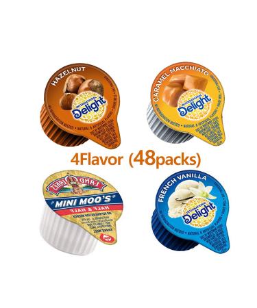 48 Count Mini Coffee Creamer Singles Set - Sweet Creamer Variety Pack - Mini Moo's Delight 4 Flavor Assortment (48 Pack) - Buy Online on GoSupps.com