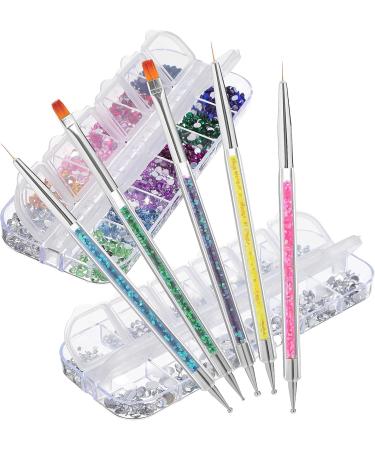 Ipetboom 1 Set Nail Rhinestones Kit - Nail Charms Decorative Round Rhinestones Manicure Kit with Nail Rhinestone Glue Gel Multi Shapes Nail Charms Face Gems Manicure Kit With Dotting Pens - Buy Online on GoSupps.com