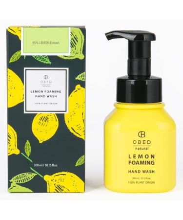 OBED Natural Foaming Hand Soap  Lemon Liquid Hand Soap Pump Bottle  Hydrating and Moisturizing Hand Wash  Lemon Extract and Odor Eliminator  10.15 fl oz (Lemon 65%  Pack of 1) Lemon 65% (1)