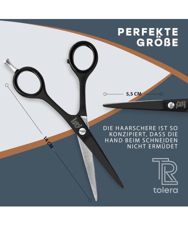 TOLERA Hairdressing Scissors with Case | Sharp & Precise Unisex Hair Cutting Scissors (Black) - International Shipping Available - Buy Online on GoSupps.com