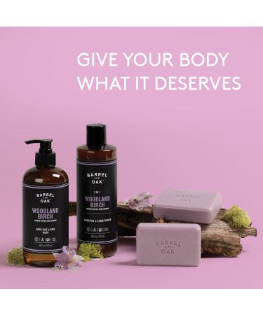 Barrel & Oak Exfoliating Bar Soap for Men - Deep Clean Pores Removes Dead Skin Vegan Sustainable Palm Oil & Charcoal Powder - Woodland Birch 6 oz - Buy Online on GoSupps.com