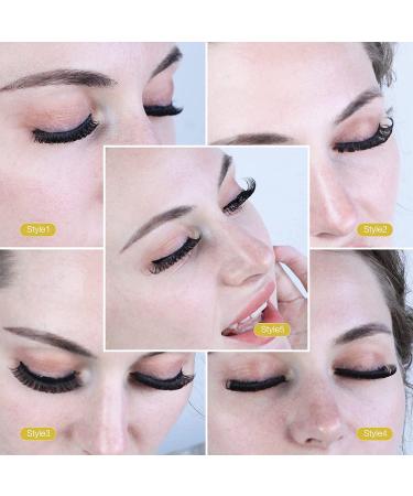 Russian Volume Strip Lashes Set - 10 Pairs + 50 Self-adhesive Lash Strips - D Curl False Eyelashes - No Glue or Magnets - Extensions Look - 5 Styles (Mixed) - Buy Online on GoSupps.com