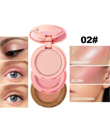 Erinde Highlighter Bronzer & Blush Powder Palette Matte Shimmer Powder Makeup Face Palette with Mirror All in One Blendable Travel Friendly Cruelty Free 3 Colours #05 - Buy Online on GoSupps.com