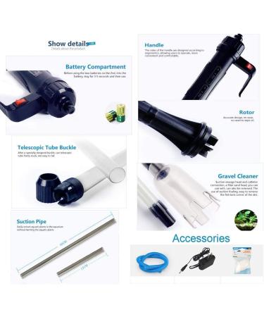 LONDAFISH Electric Fish Tank Vacuum Cleaner Syphon Gravel Water Filter & Sand Washer - Buy Online on GoSupps.com
