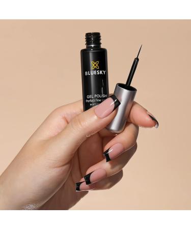 Bluesky Gel Polish Fine Liner Nail Art Gel Polish Black - 8g Gloss Fine Line Gel for Nail Design (Requires Drying Under UV LED Lamp) - Buy Online on GoSupps.com