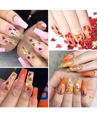 Buy CKFYahp 3D Holographic Maple Leaf Nail Art Glitter Sequins | Autumn Nail Design & DIY Crafts - International Shipping - Buy Online on GoSupps.com