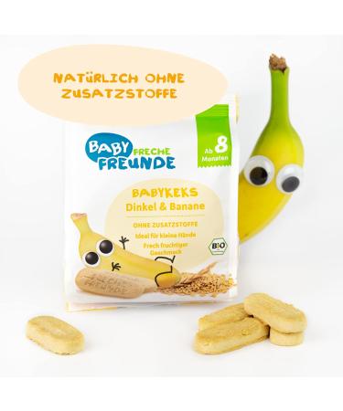 Organic Baby Cheeky Friends Biscuits - Vegan Banana Cookies (7 Pack) | Sugar-Free Snack for Babies 8 Months & Up - Buy Online on GoSupps.com